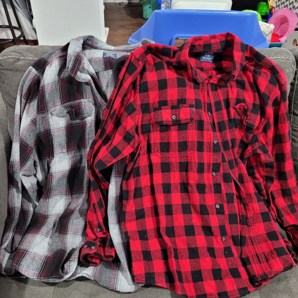 2 Faded Glory Flannels
